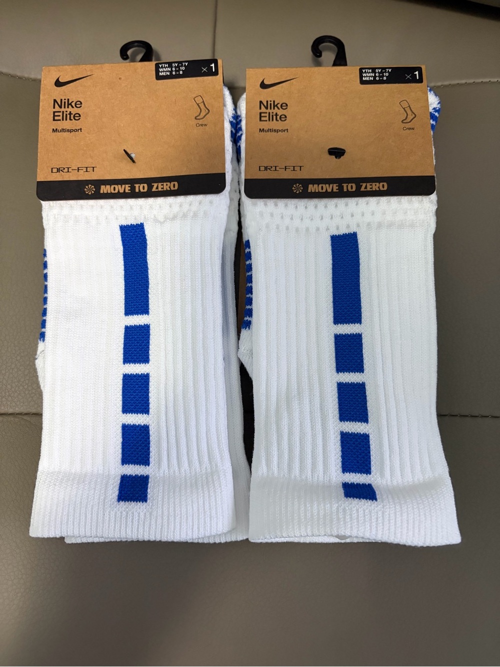 BNWT NIKE ELITE 2.0 MULTISPORT CUSHIONED CREW SOCKS 2 PACK US SIZE MEDIUM (M)